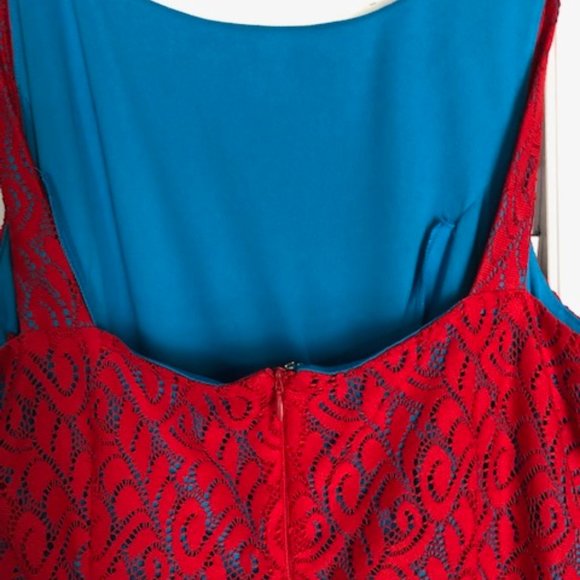 Lace Polyester Belted Lined Sun Dress Size 14 - Picture 4 of 4